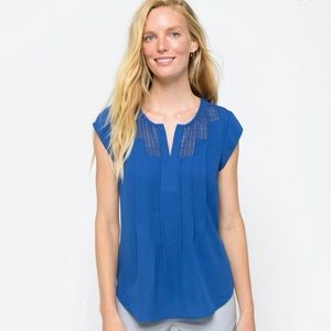 Daniel Rainn Lace Detail Split Neck Blouse